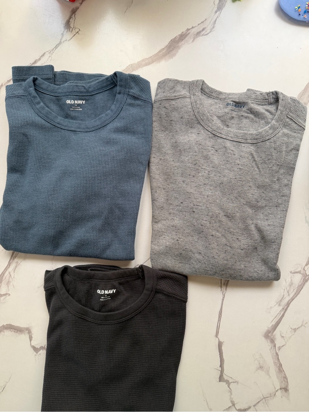 Old Navy Men’s Crewneck Waffle Knit Sweaters - Blue, Gray, Black